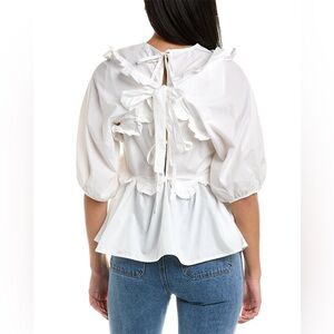 E En Saison Poplin‎ Scallop Blouse